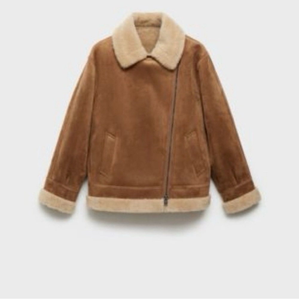 Mango Tan Shearling Jacket